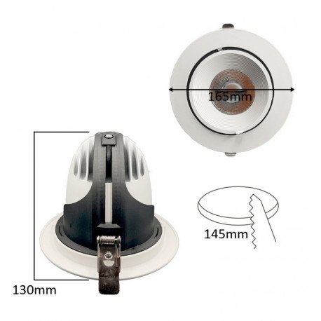 Led inbouwspot kantelbaar 40W CCT CRI+92 Philips Certa Drive