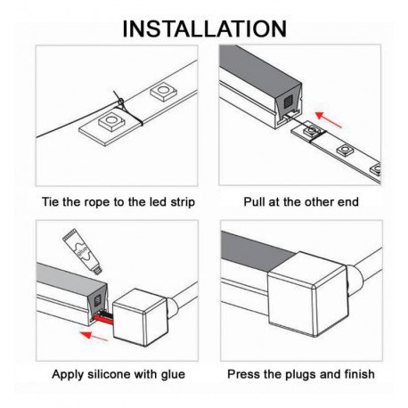 LED Silicone FLEX Recessed Tube for Strips up to 8mm