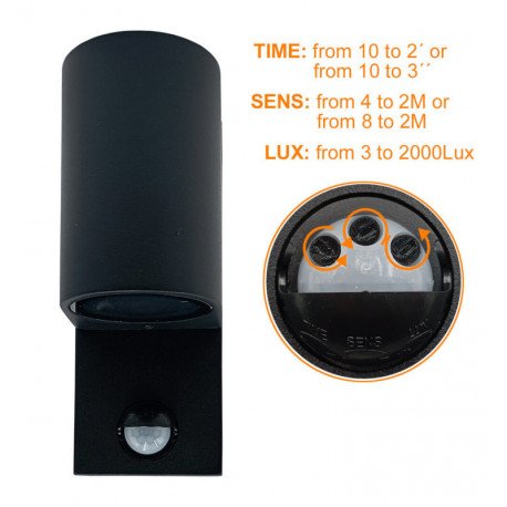 LED Wall Light IP65 GU10 with PIR Sensor