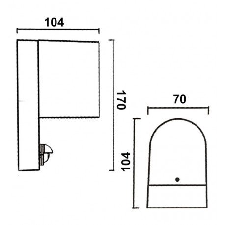 LED Wall Light IP65 GU10 with PIR Sensor