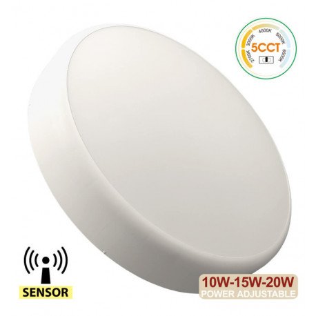 Plafón LED ajustable 20W 15W 10W con sensor radar IP44