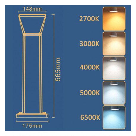 LED-bolard vierkant 9W voor buiten 5CCT GARDEN 56,5 cm
