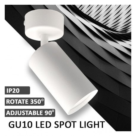 Led plafond-wandlamp HOORN wit draaibaar voor GU10