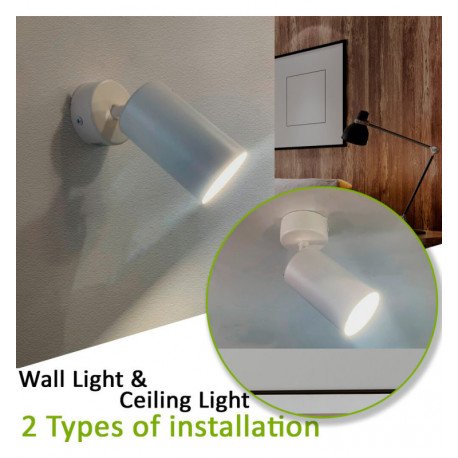 Aplique LED de techo orientable HOORN blanco para GU10