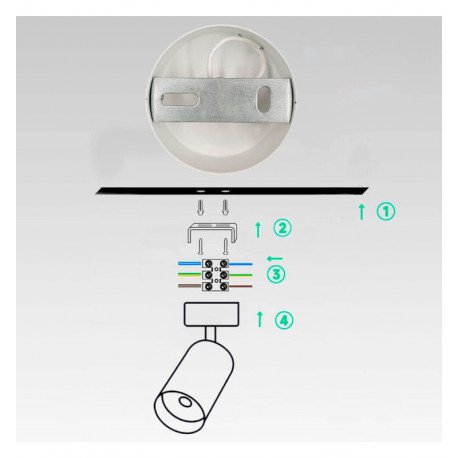 Led plafond-wandlamp HOORN wit draaibaar voor GU10