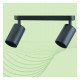 Draaibare led-plafondlamp ROTERDAM zwart voor 2x GU10 aluminium