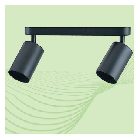 Draaibare led-plafondlamp ROTERDAM zwart voor 2x GU10 aluminium