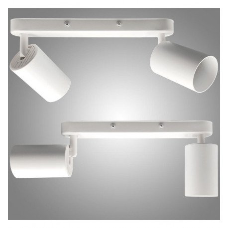 Plafond-wandlamp (inbouw) LED 2xGU10 draaibaar aluminium wit voor binnen