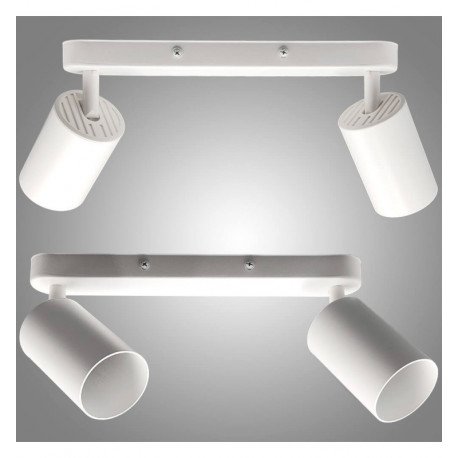 Plafond-wandlamp (inbouw) LED 2xGU10 draaibaar aluminium wit voor binnen