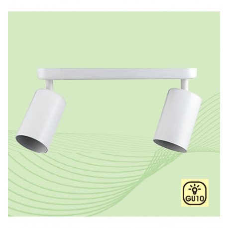 Plafond-wandlamp (inbouw) LED 2xGU10 draaibaar aluminium wit voor binnen