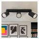 Draaibare led-plafondinbouwlamp 3x GU10 zwart aluminium voor interieur