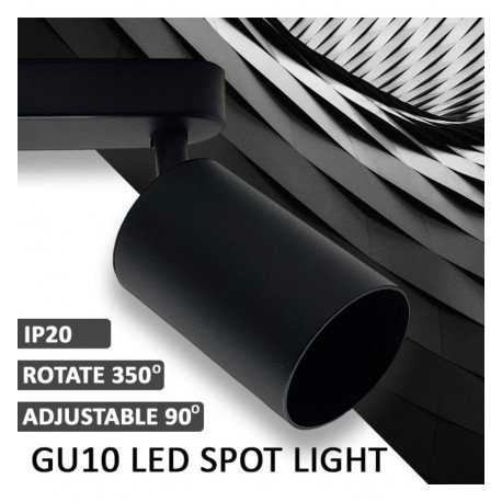 Aplique LED de techo orientable 3 GU10 negro aluminio para interior