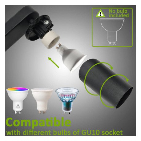 Aplique LED de techo orientable 3 GU10 negro aluminio para interior