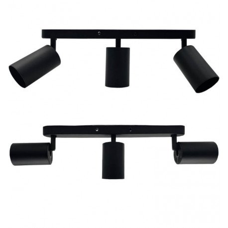 Draaibare led-plafondinbouwlamp 3x GU10 zwart aluminium voor interieur