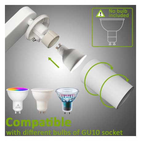 Aplique LED de techo orientable 3xGU10 para techo en aluminio blanco