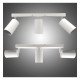 Led plafondwandlamp draaibaar 3xGU10 aluminium wit