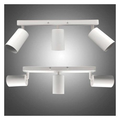 Aplique LED de techo orientable 3xGU10 para techo en aluminio blanco