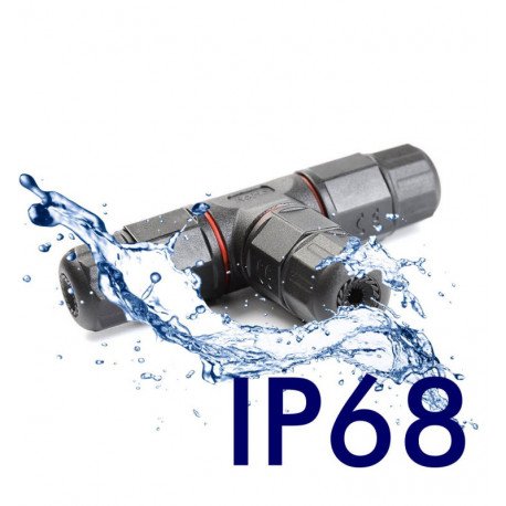 Conector de cables en T IP68 exterior para proyectores y farolas