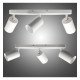 Led plafondwandlamp draaibaar 3xGU10 aluminium wit
