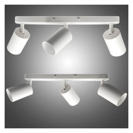 Aplique LED de techo orientable 3xGU10 para techo en aluminio blanco