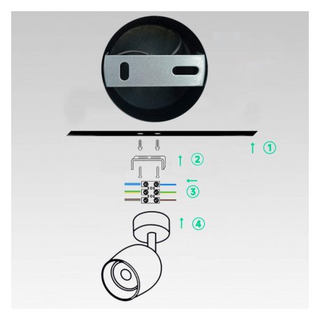 Plafond-wandlamp LED kantelbaar plafond zwart voor 1x GU10