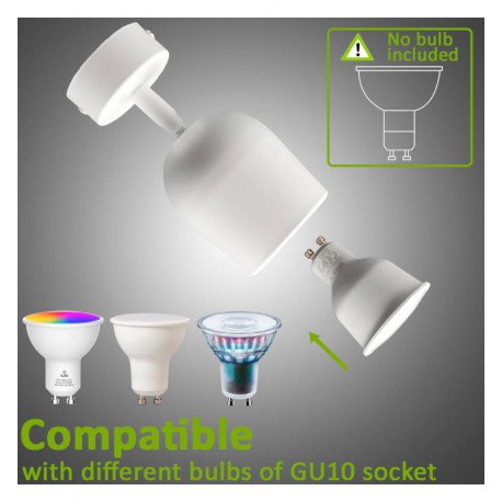 Aplique LED de techo orientable LEIDEN blanco para GU10