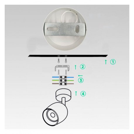 Aplique LED de techo orientable LEIDEN blanco para GU10