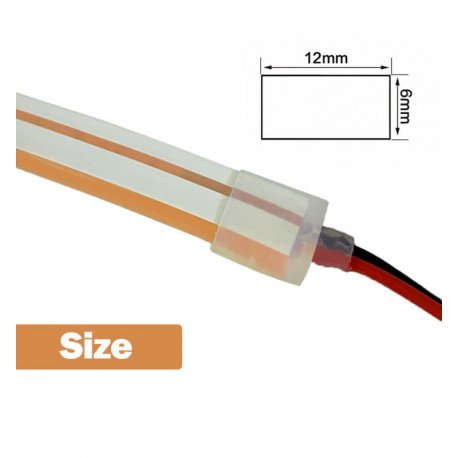 Neon LED flexibele strip 24V 13W/m oranje voor borden 50m