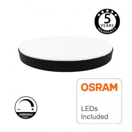Plafondlamp LED 24W OSRAM Chip voor binnen, zwart, IP44