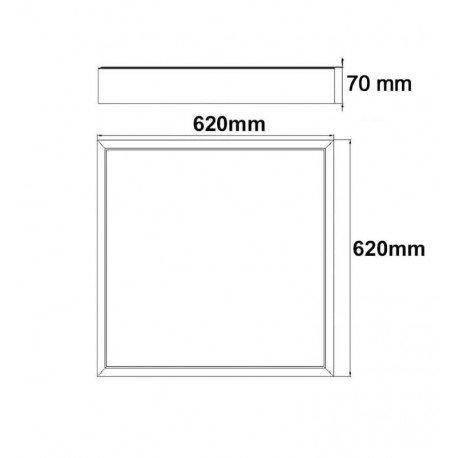 Inbouw-/opbouwkit voor ledpaneel 62x62, hoogte 65 mm