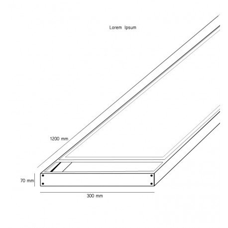 Opbouwset voor ledpaneel 120x30, hoogte 65 mm