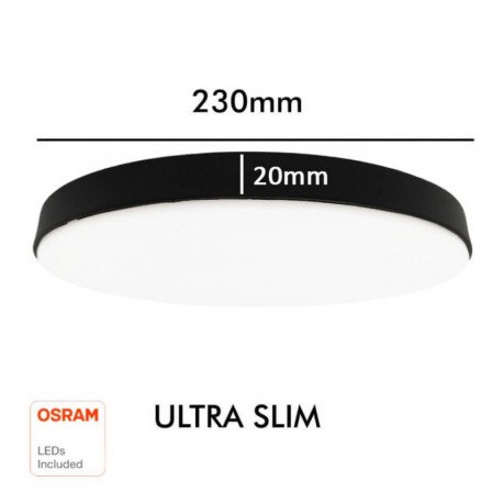 Plafondlamp LED 24W OSRAM Chip voor binnen, zwart, IP44