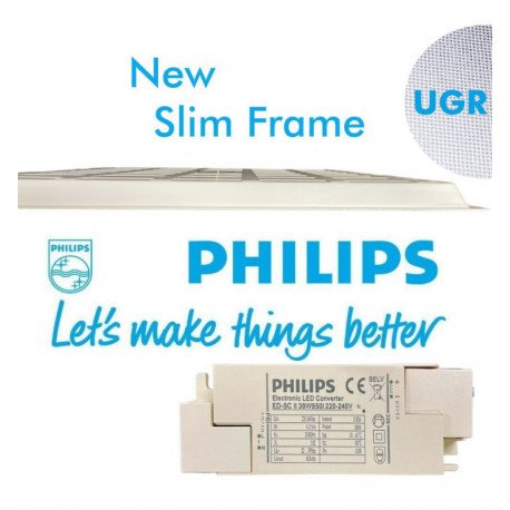 Panel LED 60x60 40W Slim Frame UGR19 Philips Driver