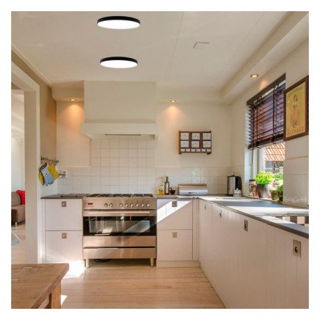 Plafondlamp LED 24W OSRAM Chip voor binnen, zwart, IP44
