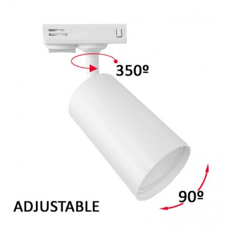 LED-railspot 10W eenfasig kantelbaar met GU10