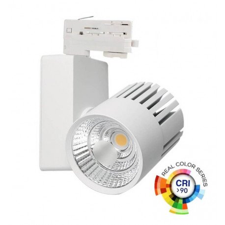 LED-schijnwerper 40W voor 3-fase rails 3CCT Bridgelux 4400 lm CRI+98