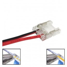 LED Strip Connector 10mm Transparent IP20 (No Solder)