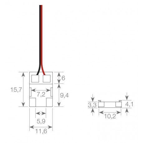 Transparante connector ledstrip COB en SMD 10mm IP20 zonder solderen