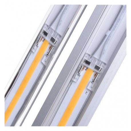 Transparante connector ledstrip COB en SMD 10mm IP20 zonder solderen
