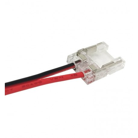 Conector transparente tiras LED COB y SMD 10mm IP20 sin soldar