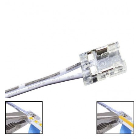 LED Strip Connector 10mm Transparent IP20 (No Solder)