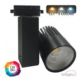 LED schijnwerper voor rail monofase 40W GRAZ zwart 3CCT CRI+98