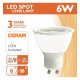Ledlamp GU10 6W 38° OSRAM Chip DURIS E sin flicker