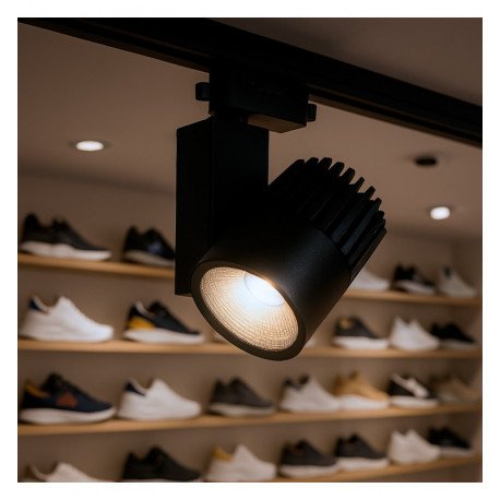 Led-schijnwerper 40W 3-fase rail zwart 3CCT CRI+92 Bridgelux
