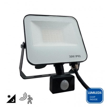 LED schijnwerper 30W buiten met PIR-sensor, afneembaar