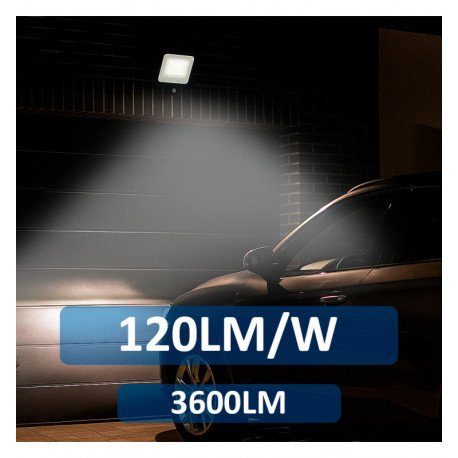 Foco Proyector LED 30W exterior con sensor PIR desmontable