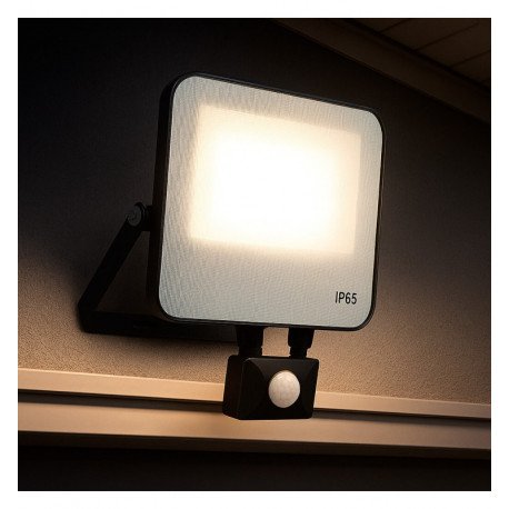 LED schijnwerper 30W buiten met PIR-sensor, afneembaar