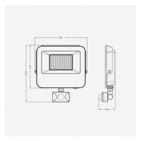 Proyector LED 50W exterior Aurora con PIR y control remoto