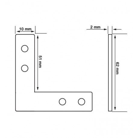 L-verbindings-/versterkingsbeugel voor aluminiumprofiel