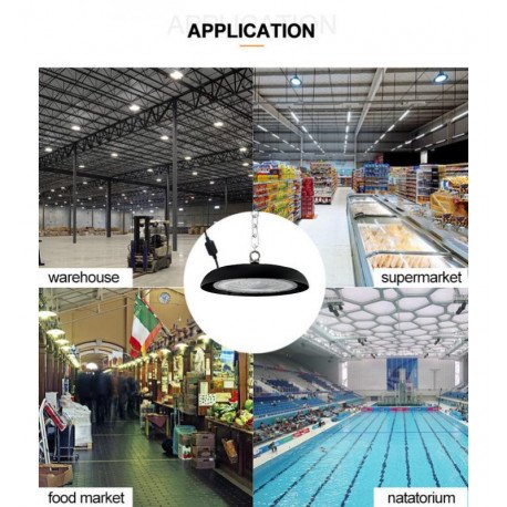 LED UFO high-bay 100W industriële lamp NEW TITAN 3CCT zonder knipperen
